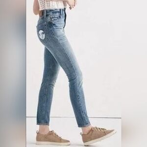 Lucky Brand Women's Bridgette Skinny  "1990" Embroidered High Rise Skinny Jeans